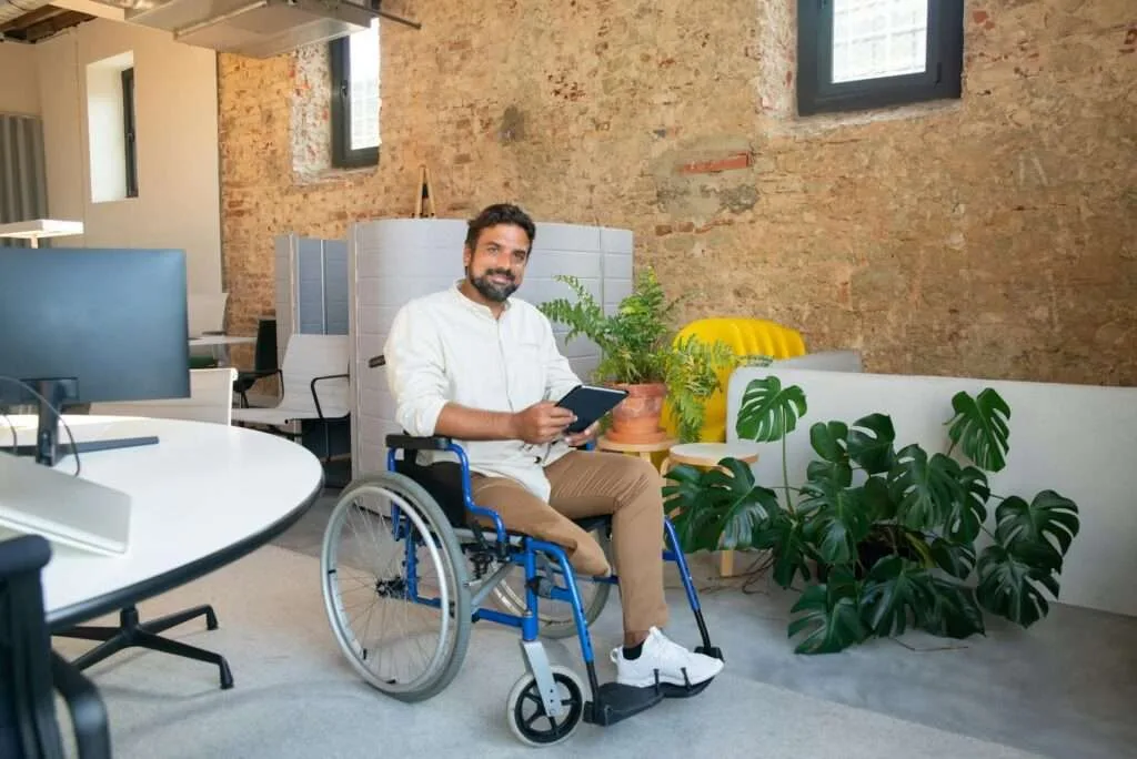 photo of man on a wheelchair