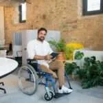 photo of man on a wheelchair