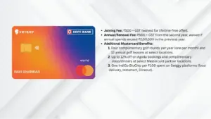 Swiggy HDFC Bank Credit Card: Product Details, Rewards, Benefits, Fees, Pros & Cons The Swiggy HDFC Bank Credit Card, a co-branded offering from HDFC Bank and Swiggy, is tailored for frequent Swiggy users and online shoppers
