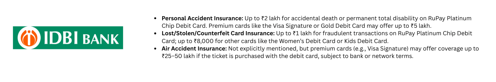 Debit Cards Insurance Coverage Offered by Major Indian Banks 4 15