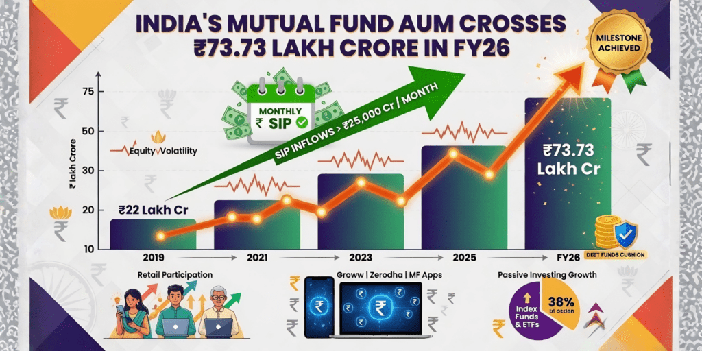 India's Mutual Fund AUM Crosses ₹73.73 Lakh Crore in FY26 — But Why Did Equity Volatility Still Hold It Back?