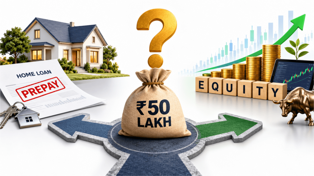 Prepay the Home Loan or Invest the ₹50 Lakh Surplus: What Return Must Equity Actually Beat?
