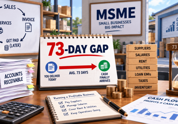 Why Profitable MSMEs Still Run Out of Cash: The 73-Day Gap Behind the Squeeze
