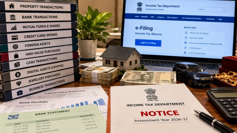 10 High-Value Transactions the Income Tax Department Tracks in 2026, and When One of Them Can Lead to a Tax Notice