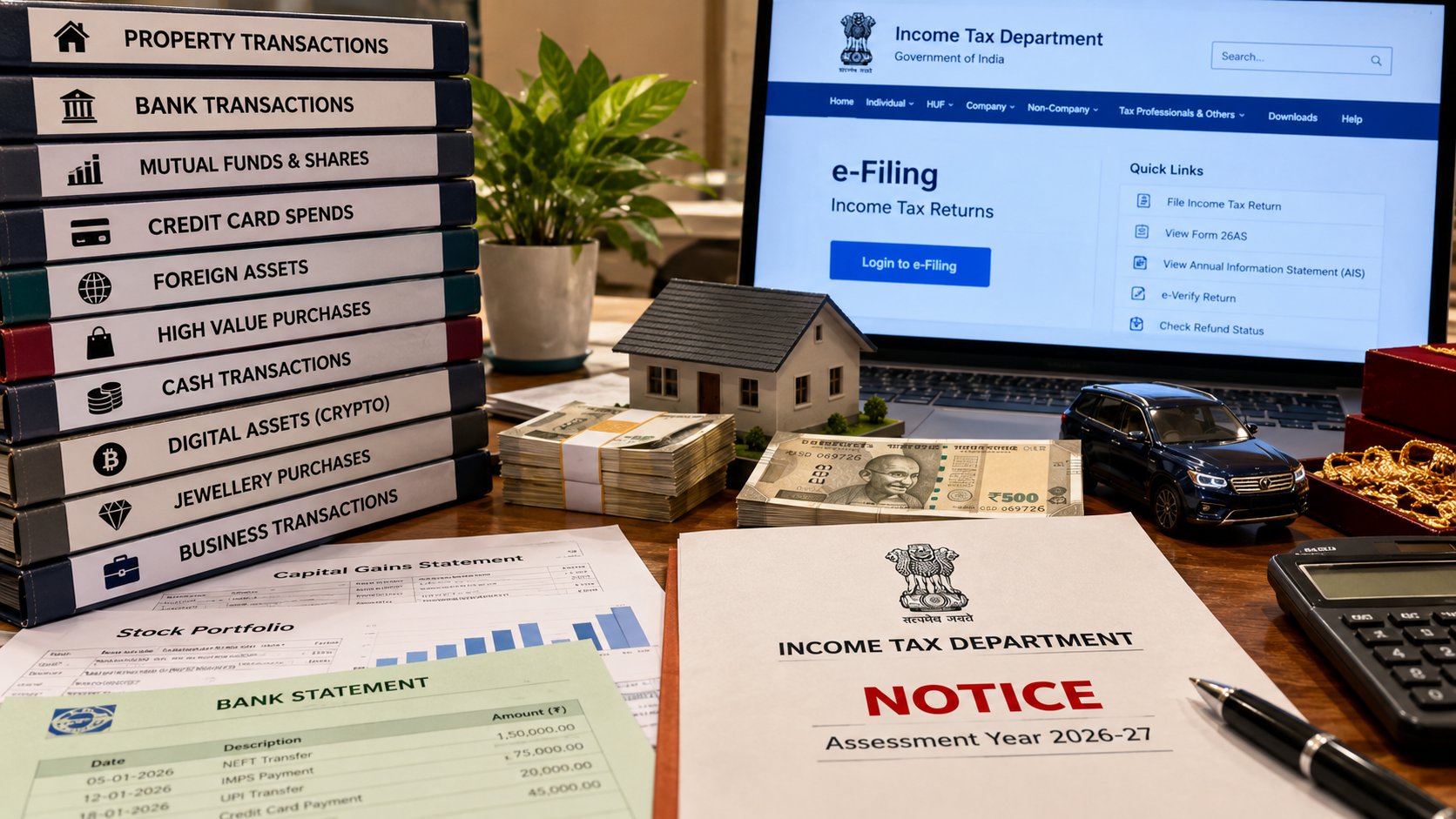 10 High-Value Transactions the Income Tax Department Tracks in 2026, and When One of Them Can Lead to a Tax Notice