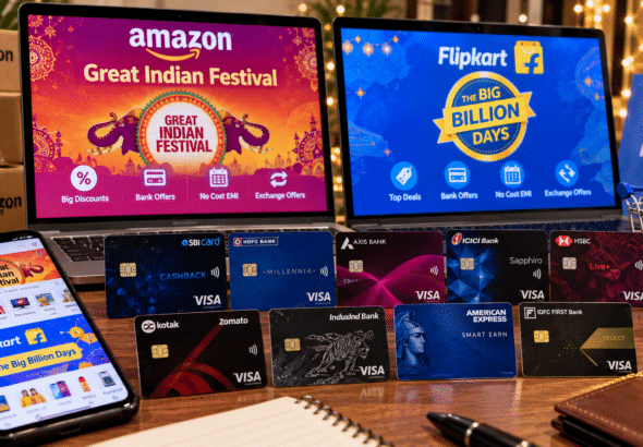 Best Credit Cards for Flipkart Big Billion Days and Amazon Great Indian Festival 2026: Which Card Saves the Most, and Where the 10% Stops
