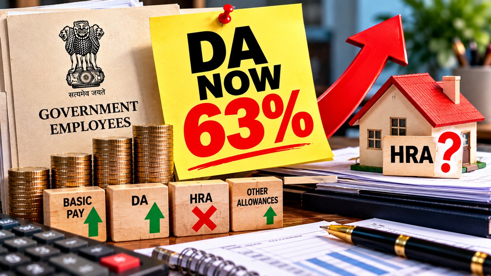 DA Is Now 63% — So Why Won't Your HRA Rise This Time, and What Actually Goes Up?