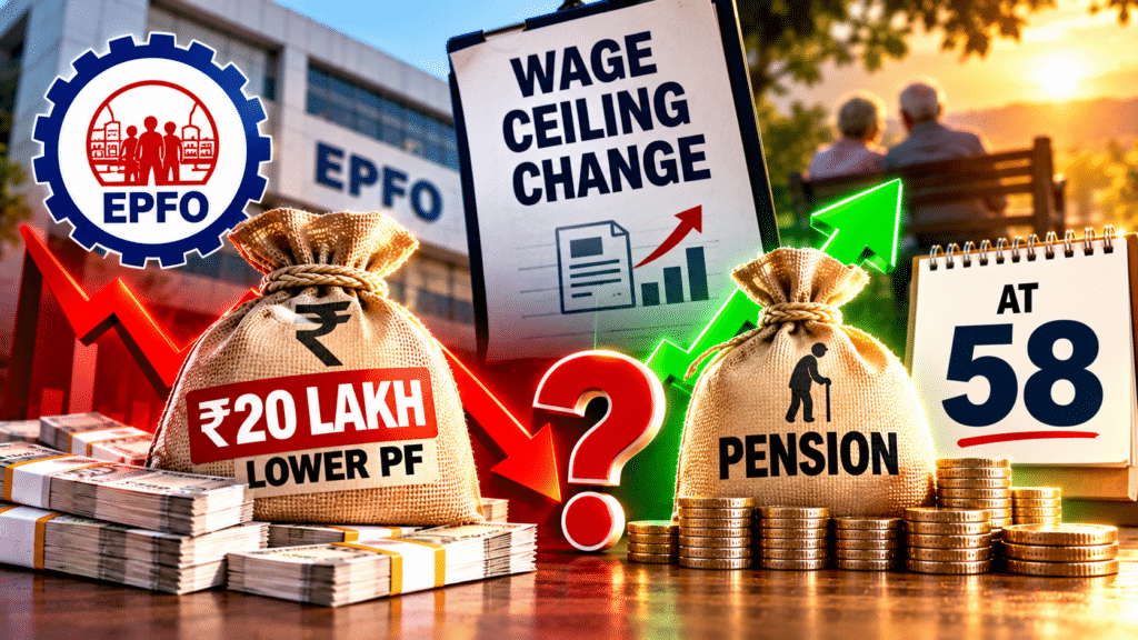 EPFO Wage Ceiling Change: Why Your PF Could Be ₹20 Lakh Lower at 58 — and What the Pension Gives Back