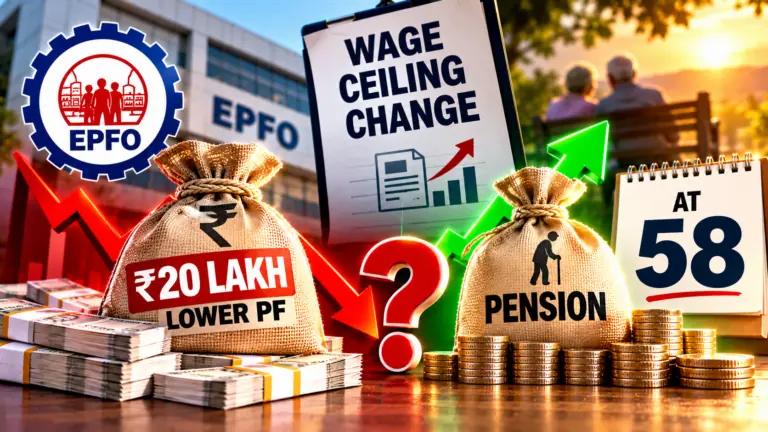EPFO Wage Ceiling Change: Why Your PF Could Be ₹20 Lakh Lower at 58 — and What the Pension Gives Back