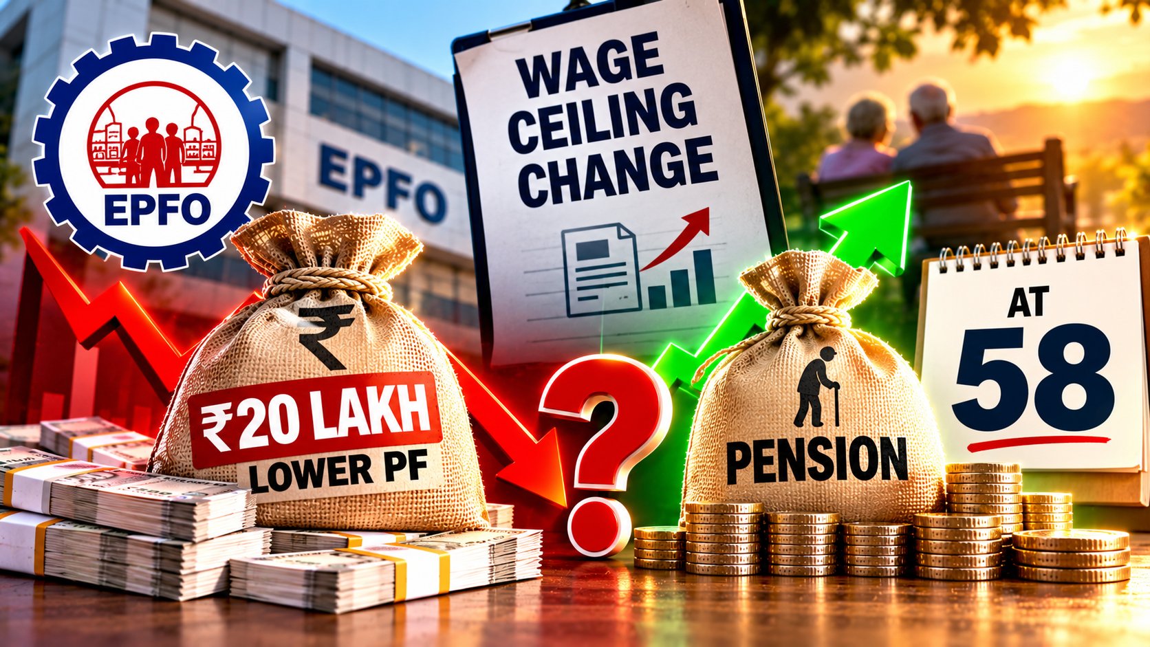 EPFO Wage Ceiling Change: Why Your PF Could Be ₹20 Lakh Lower at 58 — and What the Pension Gives Back
