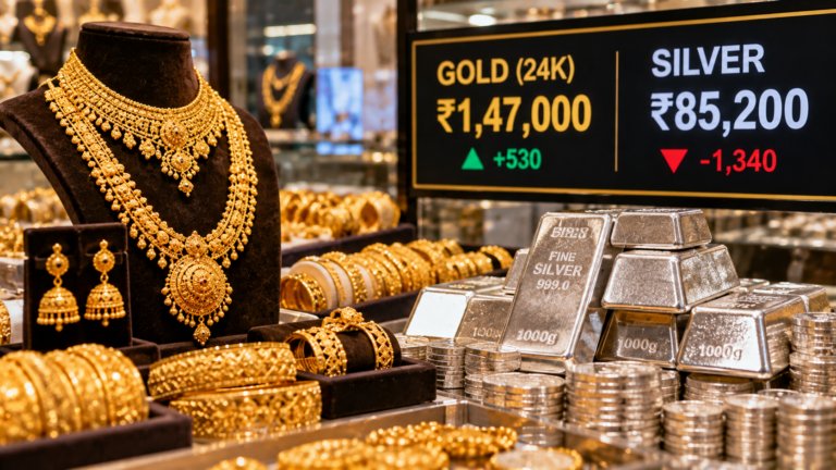 Gold and Silver Price Today: 24K Near ₹1.47 Lakh, Silver Half Its Peak — Is This the Pre-Dhanteras Dip Buyers Waited For?