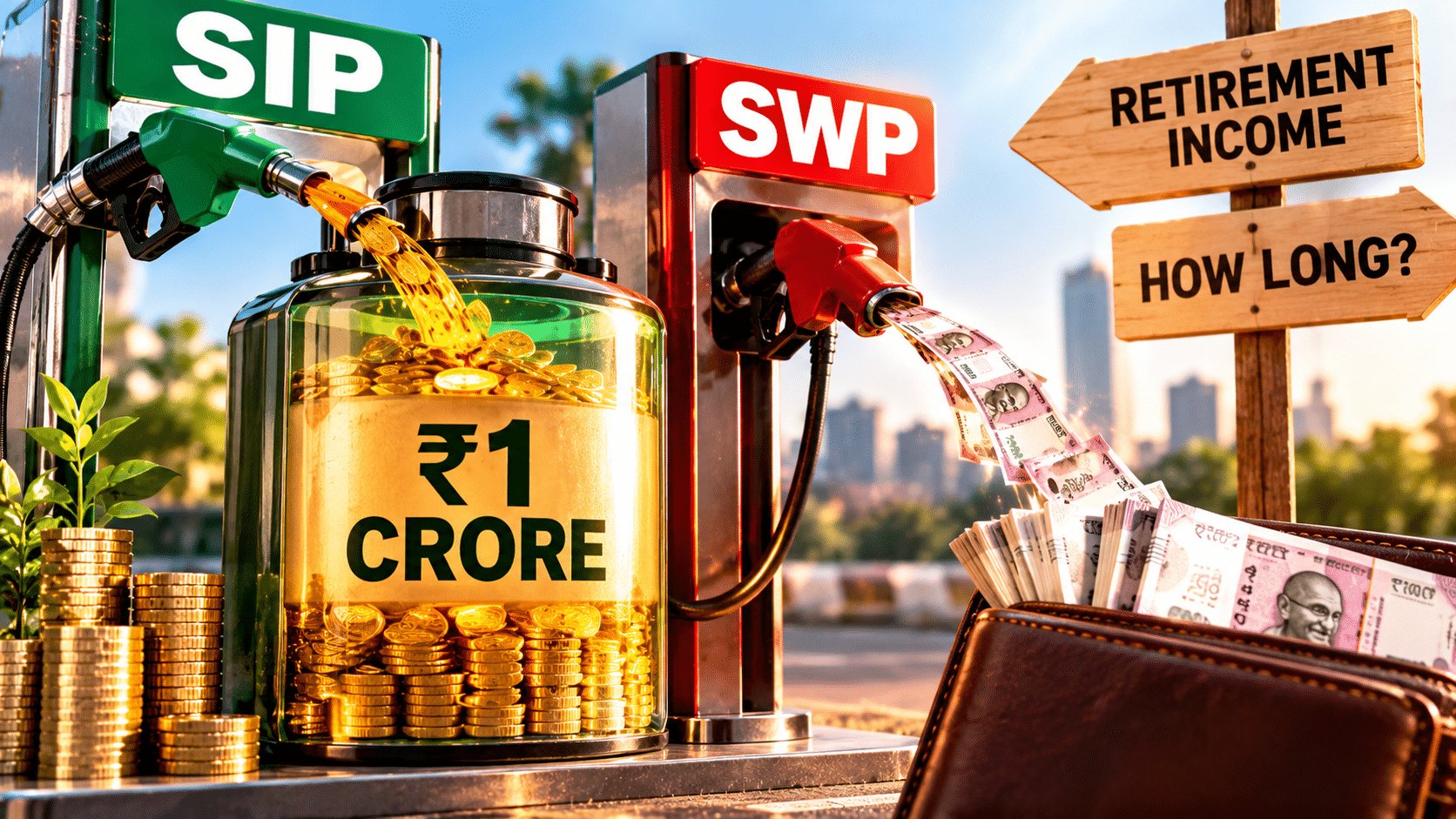 India Is Still Filling Its SIP Tank — When Will SWPs Matter, and How Long Can ₹1 Crore Pay You?
