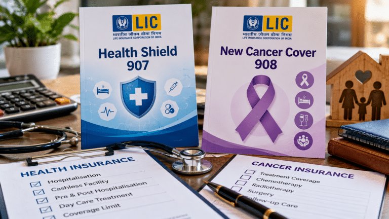 LIC Health Shield 907 vs New Cancer Cover 908: What Each Actually Pays on a Claim — and Who Should Think Twice