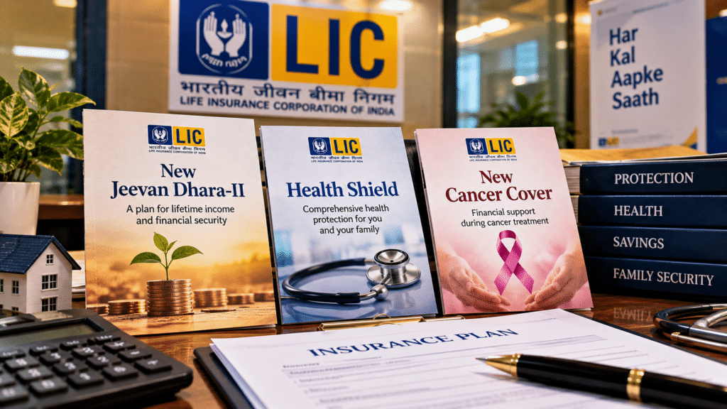 LIC's 3 New Plans From 19 October: New Jeevan Dhara-II, Health Shield and New Cancer Cover — What Each Pays and Who It Suits