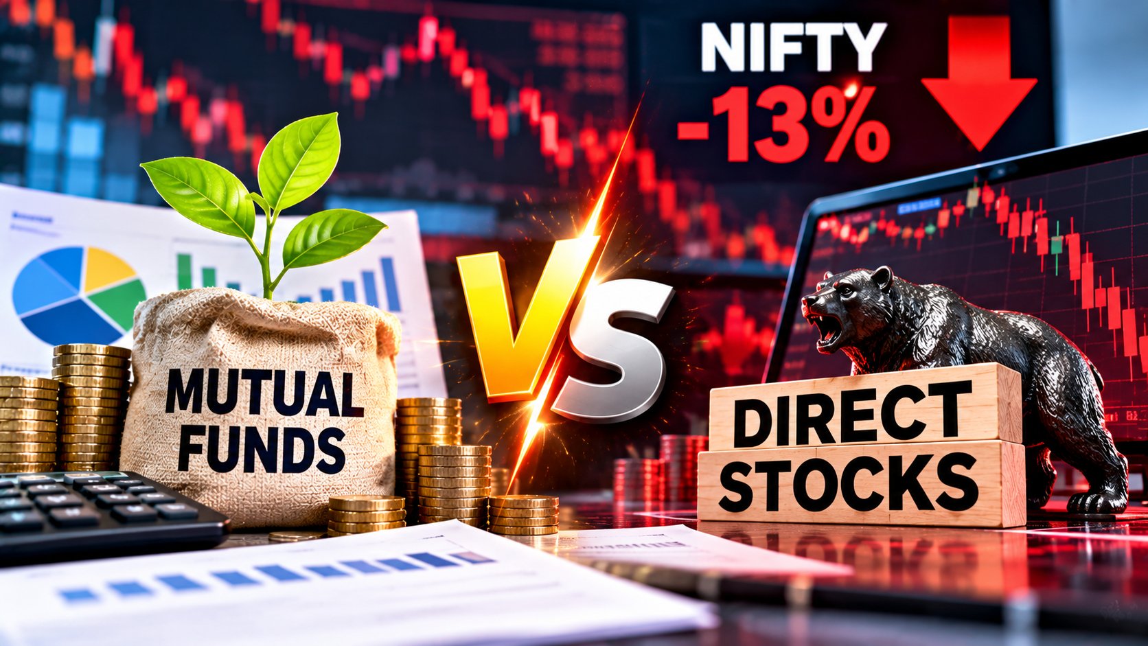 Mutual Funds vs Direct Stocks When the Nifty Is Down 13% — Which Holds Up Better in Volatile Markets? 5 Mutual Funds vs Direct Stocks When the Nifty Is Down 13% — Which Holds Up Better in Volatile Markets?