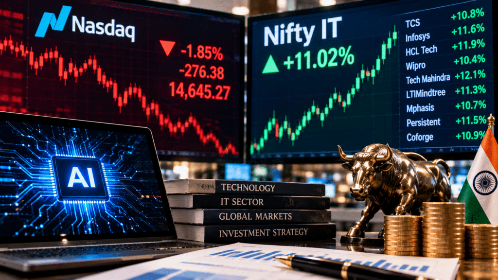 Nasdaq Falls on AI Fears While Nifty IT Jumps 11% — Can Indian IT Stocks Keep Rallying?