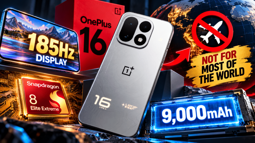 OnePlus 16 First Look: A 185Hz Screen, Snapdragon 8 Elite Extreme and a 9,000mAh Battery — but Not for Most of the World