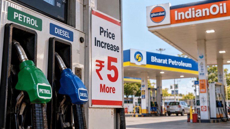 Petrol and Diesel Price Hike and the Windfall Tax: Why Private Pumps Now Charge ₹5 More — and Whether State-Run Pumps Follow