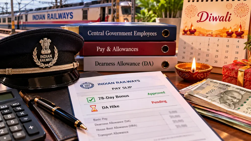 Railway Staff Get the 78-Day Bonus, but the DA Hike Is Still Pending: What Central Employees Will Actually Receive This Diwali