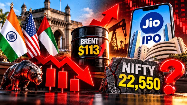 Three Red Days, Brent at $113 and Jio IPO Closing. Will Nifty Hold 22,550?