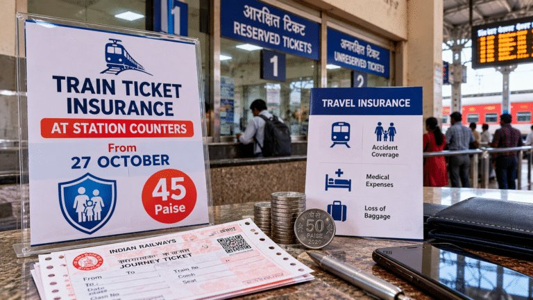 Train Ticket Insurance at Station Counters From 27 October — What 45 Paise Covers and Who Is Still Left Out