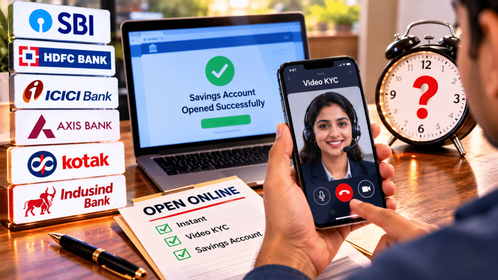 Which Bank Lets You Open a Savings Account Online Instantly With Video KYC — and When Can You Actually Get on the Call?